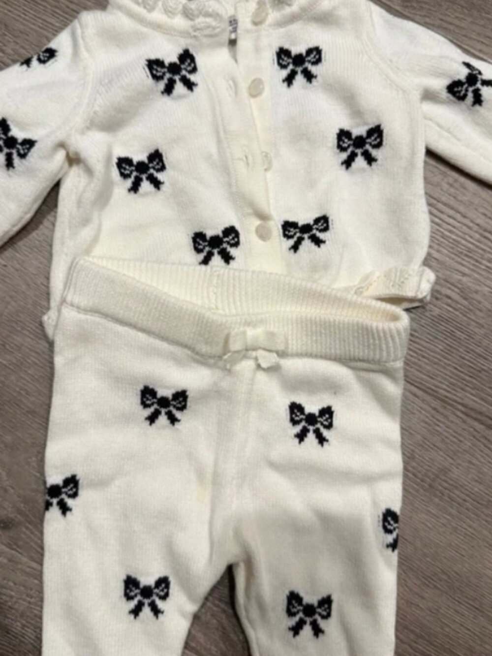 JANIE & JACK BABY BLACK BOW CROCHET TRIM